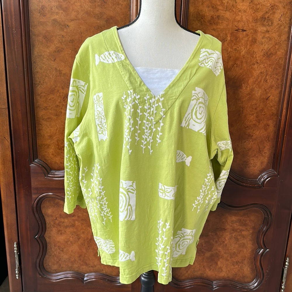Vintage M. Mac Fossil Print Top